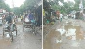 তালতলা বারদী রাস্তার মহজমপুর বাজারে বেহাল অবস্থা ।