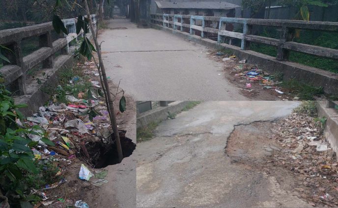 সোনারগাঁ নোয়াগাঁয়ের গোবিন্দপুর গ্রামের ব্রিজের বেহাল দশা