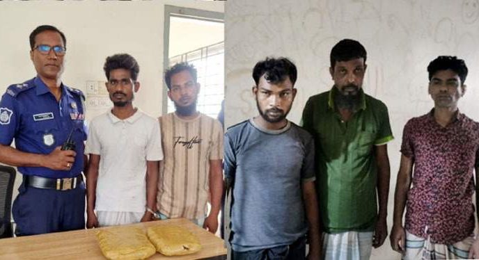 সিদ্ধিরগঞ্জে পুলিশের পৃথক অভিযানে গাঁজা ও হেরোইনসহ ৫ মাদক ব্যবসায়ী গ্রেফতার