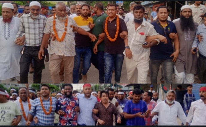 ডিএসসিসি ৬৮ নং ওর্য়াডে জাতীয়তাবাদী সেচ্ছাসেবক দলের বিজয় মিছিল অনুষ্ঠিত হয়েছে।