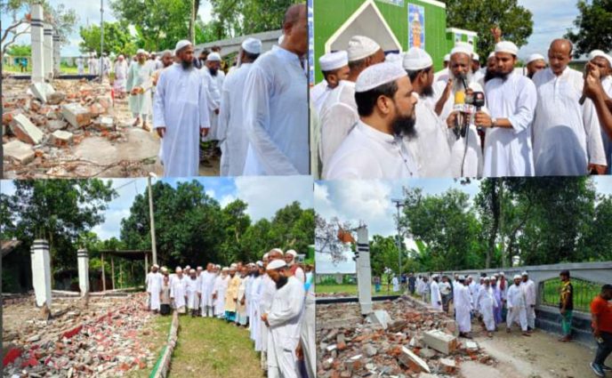 সোনারগাঁয়ে মাজার ভাঙ্গা নিয়ে তোলপাড়, পরিদর্শনে ওলামায়ে কেরাম ও মুসল্লিগণ