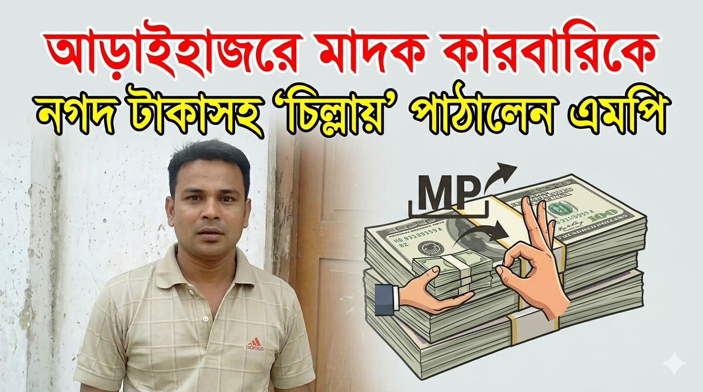 আড়াইহাজারে মাদক কারবারিকে নগদ টাকাসহ ‘চিল্লায়’ পাঠালেন এমপি